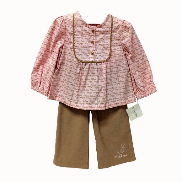 Calvin Klein Pink & Beige Girls2 pc Set